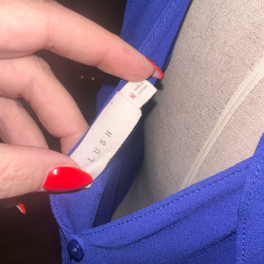 Lush Royal Blue Halter Blouse - Picture 5 of 5